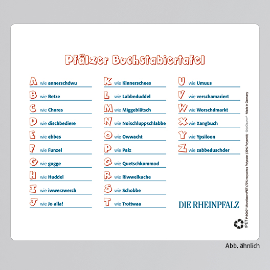 Abbildung eines Microfasertuchs mit Aufdruck 
